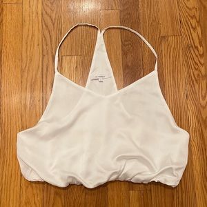 Olivaceous White Satin Crop Top - Size Large - NWOT